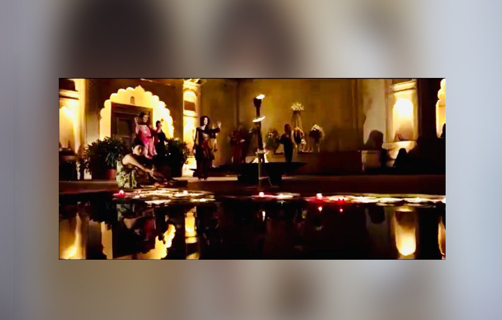 Night movie scene shot at heritage courtyard of Kuchesar Fort – popular filming location near Delhi